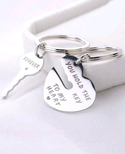 سلسلة مفاتيح قطعتين فولاذ مقاوم للصدأ  Stainless steel keychain 2 pieces